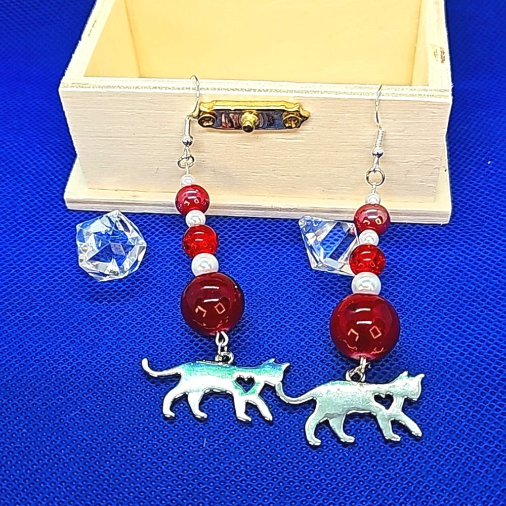 Feline Fine Collection 92.5 SS Post Earrings - Picture 2 of 2